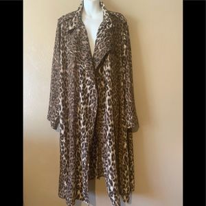 Laurie Felt size 3X long top/lightweight jacket back center slit,